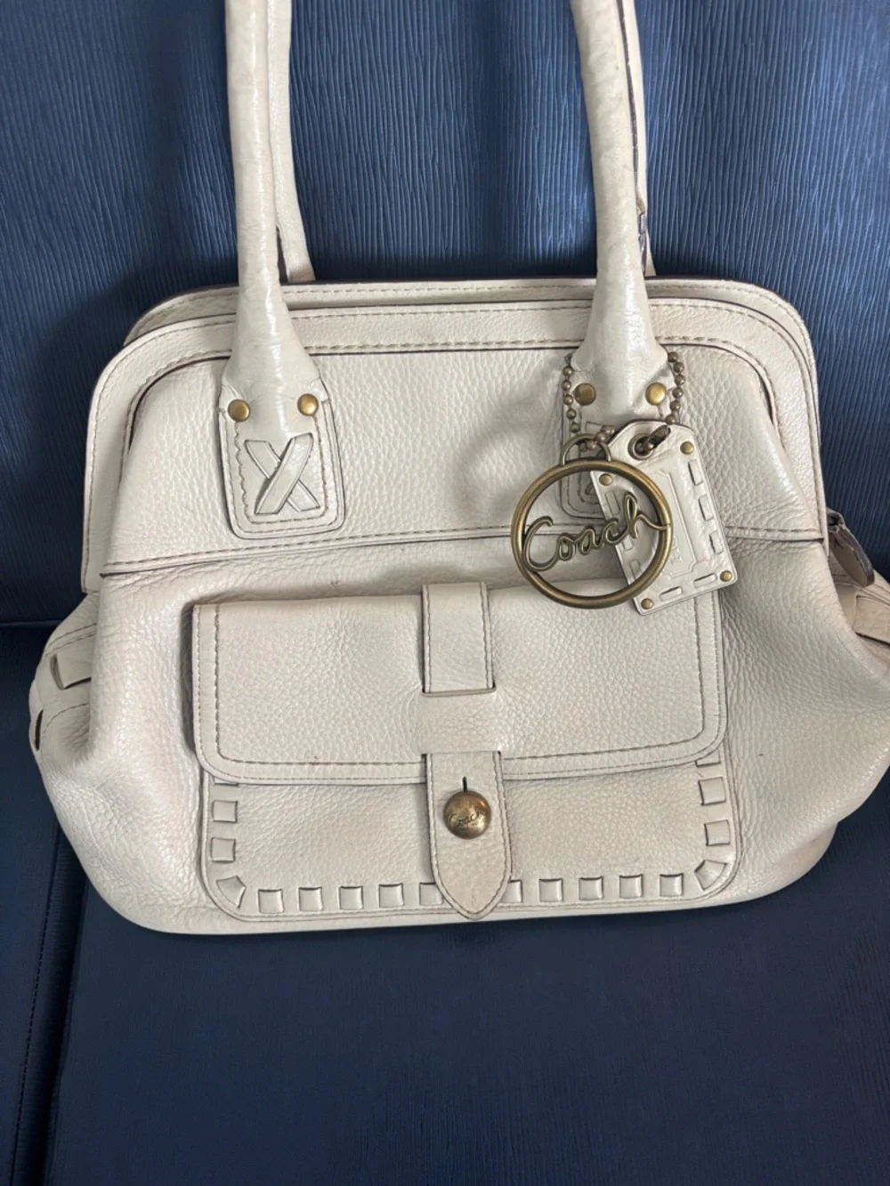 COACH Vintage Rare Legacy Thompson Parchment Satchel Pebbled Leather - Picture 12 of 12